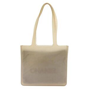 CHANEL Hand Bag rubber Gray CC